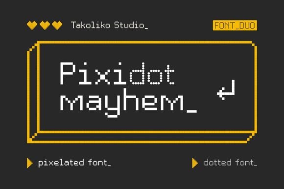 Pixidot Mayhem: The Retro Display Typeface for Bold Web Design